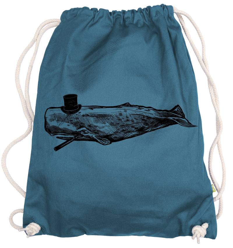 Ma2Ca® - Mr. Whale Wal Wale Zigarre Hipster Gymsac Turnbeutel Stoffbeutel Tasche Sportbeutel Rucksack Bedruckt von ma2ca