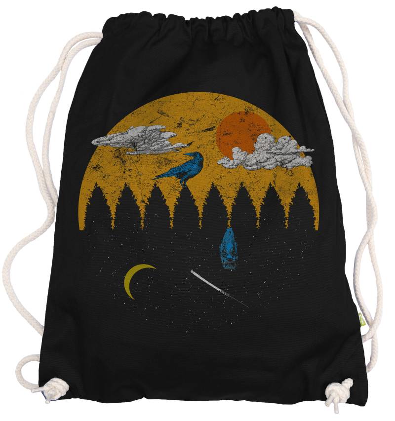 Ma2Ca® - Sunbird Sonne Und Mond Vogel Vögel Eule Eulen Gymsac Turnbeutel Stoffbeutel Tasche Hipster Sportbeutel Rucksack Bedruckt von ma2ca