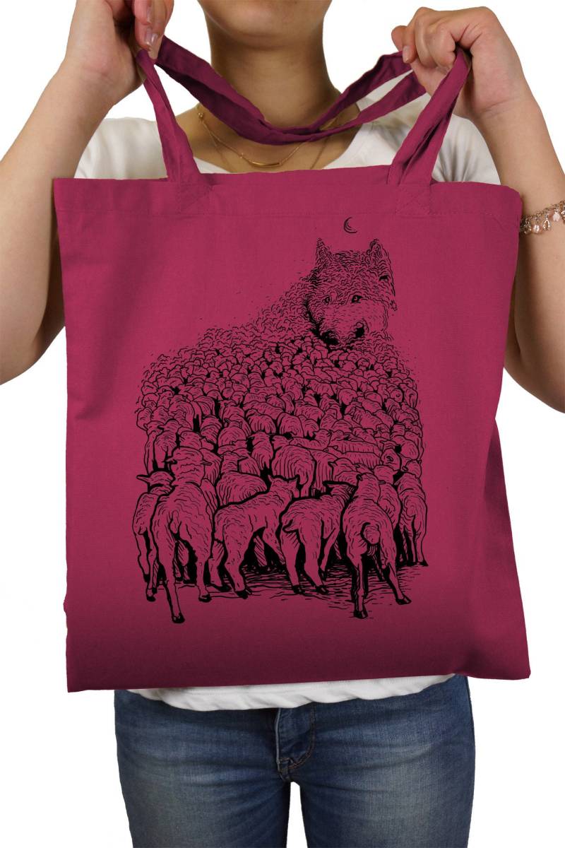 Wolf Sheep Jutebeutel Turnbeutel - Stoffbeutel Hipster Sportbeutel Rucksack Tasche Mit Motiv Bedruckt Tote Bag von ma2ca