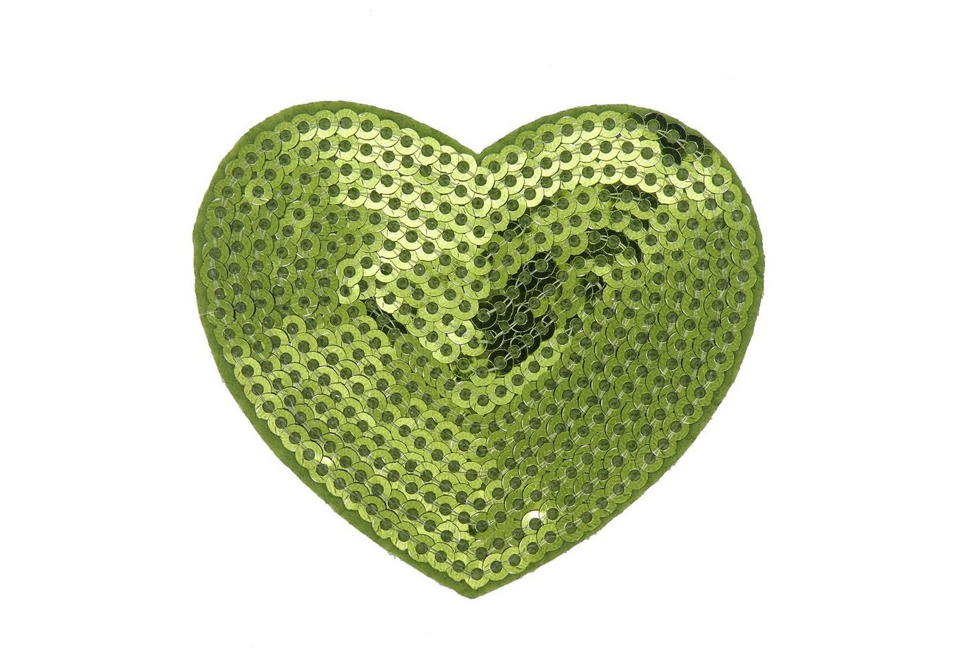 maDDma Patchies 1 Pailletten Aufbügler, Aufnäher Herz 55x60mm, freie Farbwahl, Polyester, Plast, Polyethylen Schicht, grasgrün von maDDma