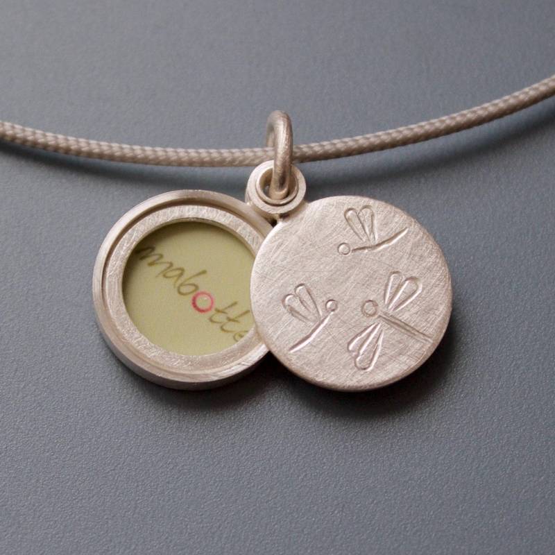 Mabotte Medaillon Für Ein Kleines Foto Mit Libellen in Sterling Silber von mabotte