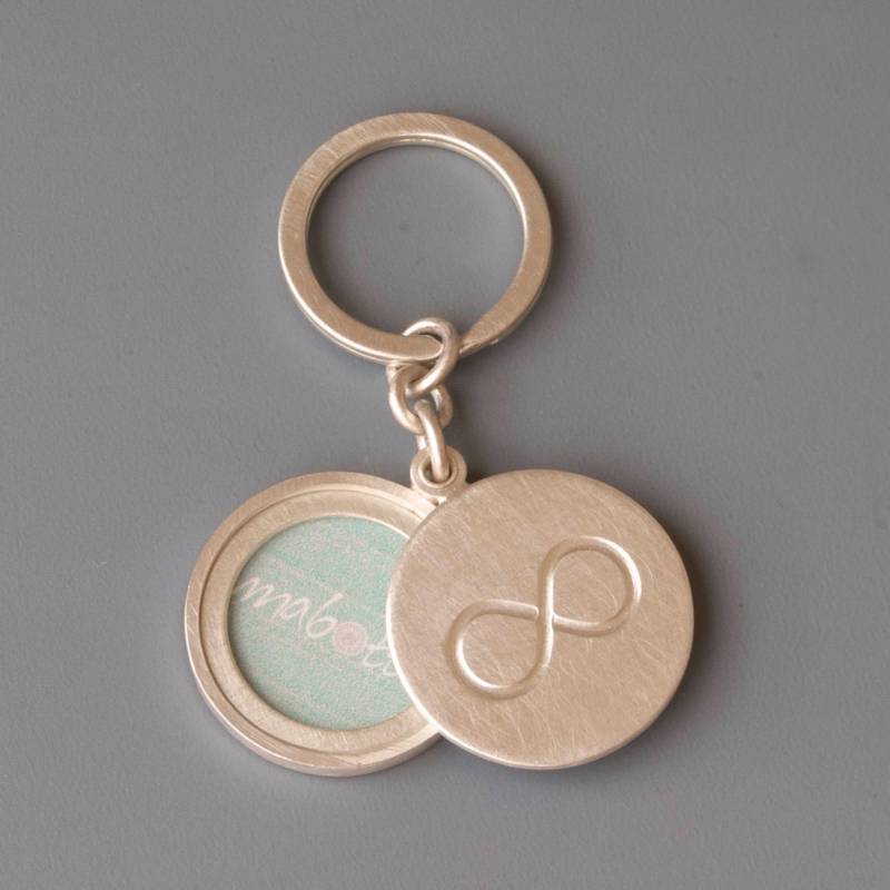 Schöner Schlüsselanhänger Für Ein Foto in Sterling Silber - Medaillon-Schlüsselanhänger Mit Unendlichkeitszeichen von mabotte