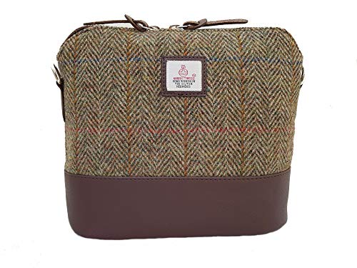 Harris Tweed Square Umhängetasche, Grün (Country Green), Small von maccessori