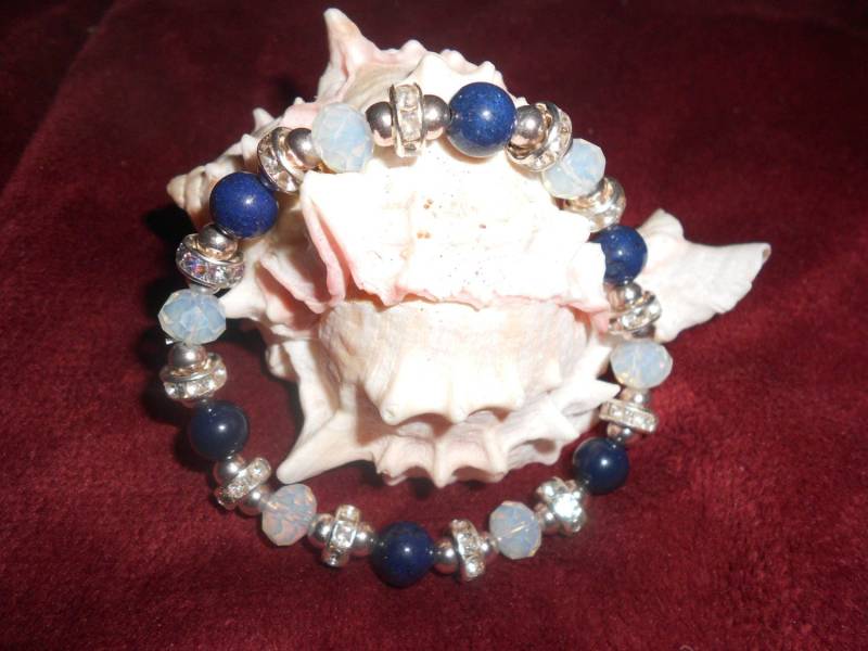 Mondstein & Lapis Armband New Age Style Schönheit Mit Kristall Akzenten - Erdige Energie Schmuck von machismo