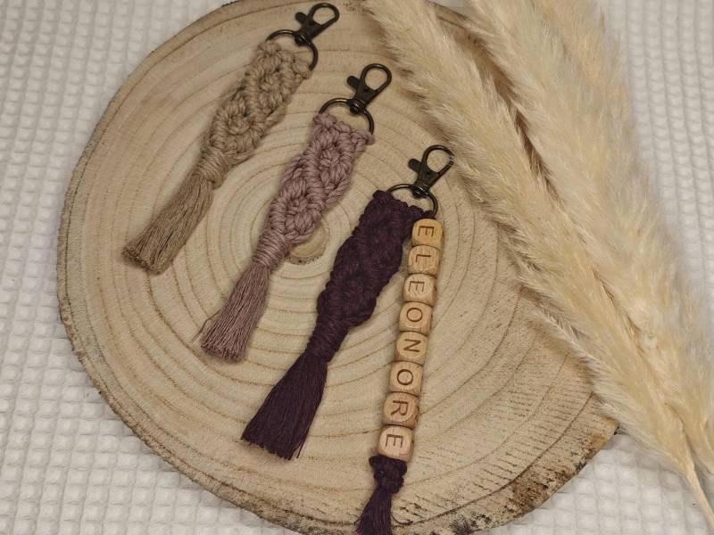 Makramee - Schlüsselanhänger ~Eleonore~ Personalisierbar, Diamond von macralie