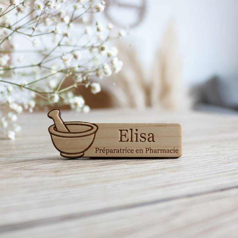 Apothekenabzeichen Mit Stößel Zum Personalisieren - Assistentenabzeichen Apothekenassistentenabzeichen Personalisiertes Abzeichen von macreationperso