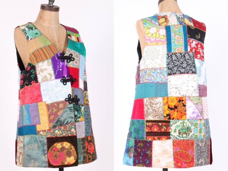 1970Er Jahren Patchwork + Gestickte Weste Flickenteppich Mini Kleid Hippie Tunika Ooak 1970Er Jahren Patchwork + Gestickte Weste Flickenteppich Mini Kleid Hippie Tunika Ooak von mad4modvintage
