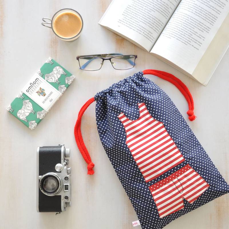 Handgemachte Baumwoll-Reisetasche Unterwäsche-Tasche Gepunktet von madeama