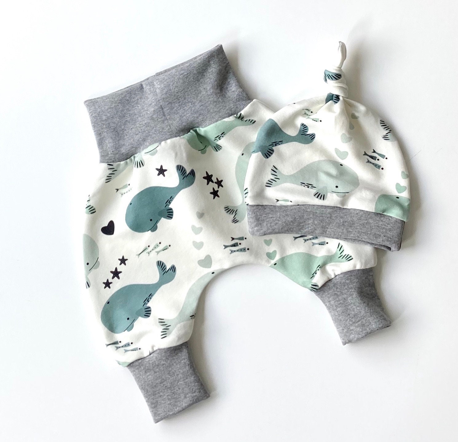 Babyset Junge Mädchen 2-Teilig Wal von madebyMaryiaAppelt