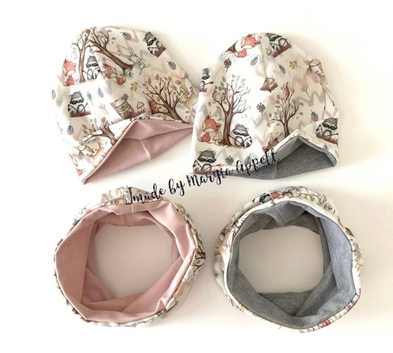 Beanie Loop Set Kind Waldtiere Wendeset Herbst/Übergang von madebyMaryiaAppelt