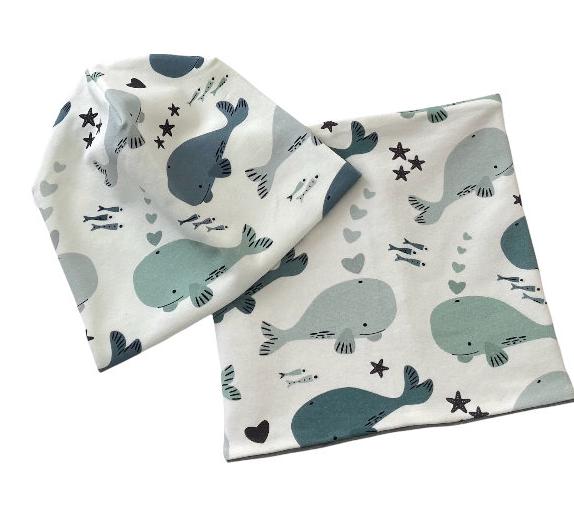 Beanie Und Loop Set Kinder Wal von madebyMaryiaAppelt