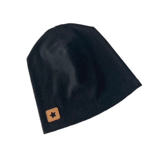 Fleece Beanie Kinder Erwachsene Schwarz Doppellagig von madebyMaryiaAppelt