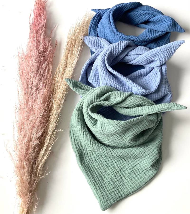 Halstuch Kinder Musselin Dreieckstuch Doppellagig Verschiedene Farben von madebyMaryiaAppelt