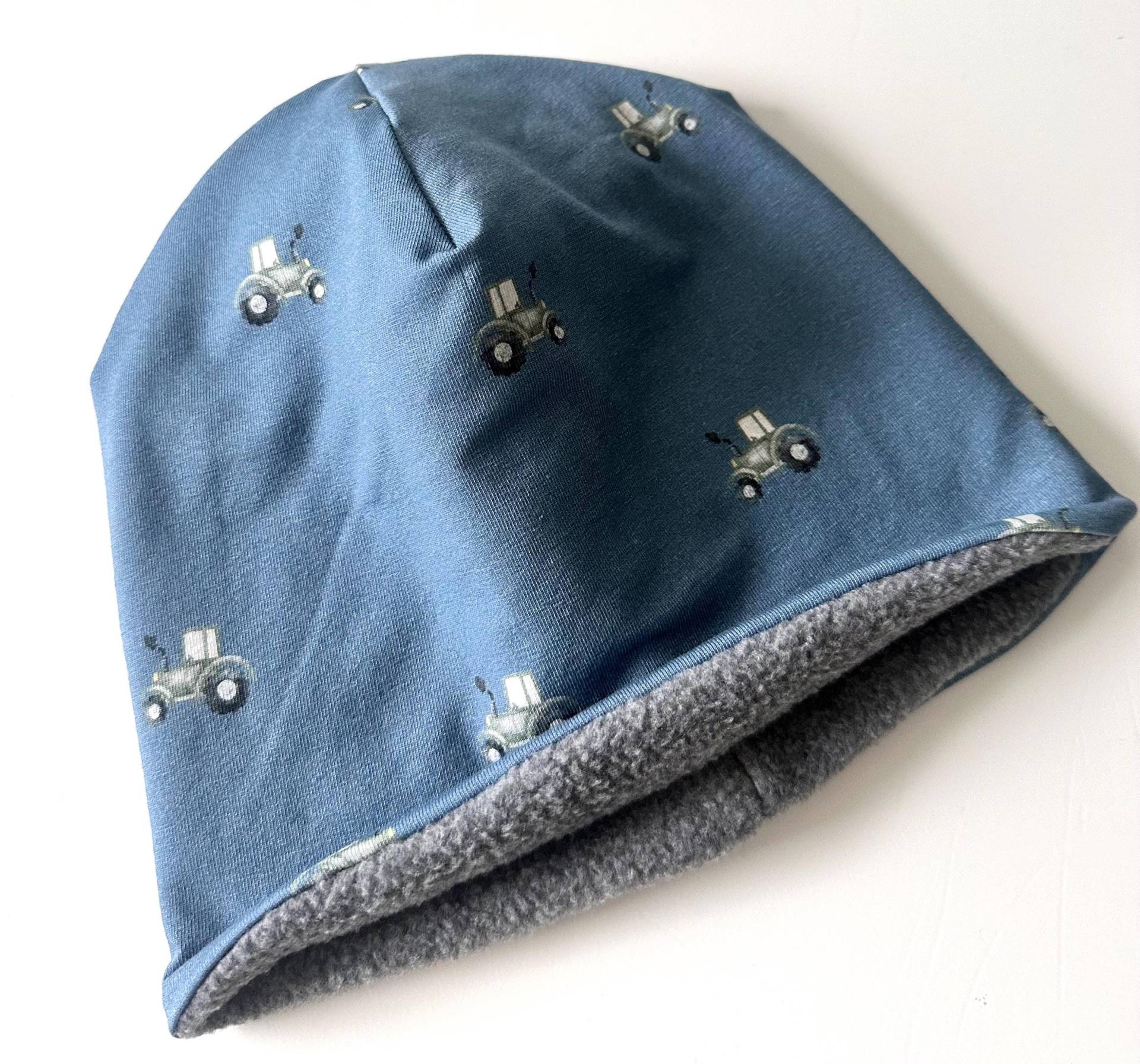 Kinder Beanie Mit Fleece | Traktor Mütze Gefütterte Wintermütze von madebyMaryiaAppelt