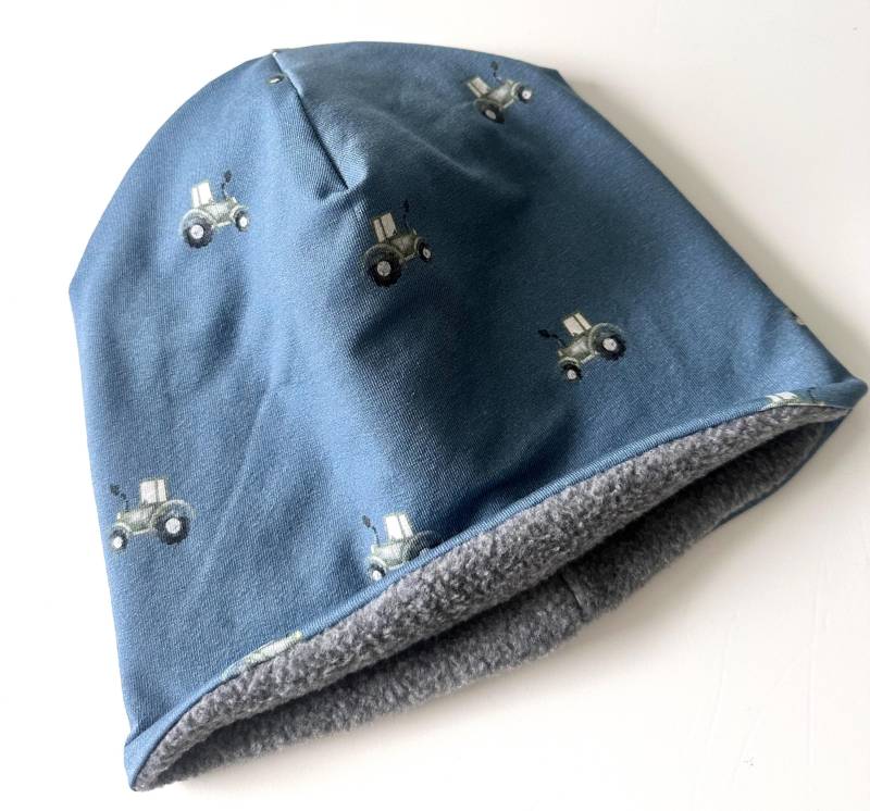 Kinder Beanie Mit Fleece | Traktor Mütze Gefütterte Wintermütze von madebyMaryiaAppelt