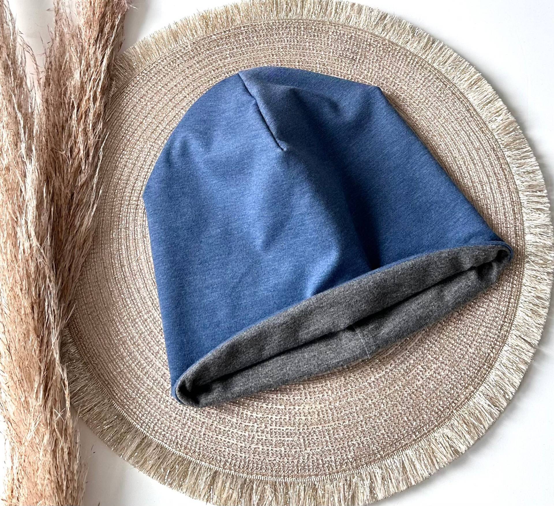 Kinder Beanie Zum Wenden/Jeansblau/Dunkelgrau Wendebeanie Kinder Beanie Zum Wenden/Jeansblau/Dunkelgrau Wendebeanie von madebyMaryiaAppelt