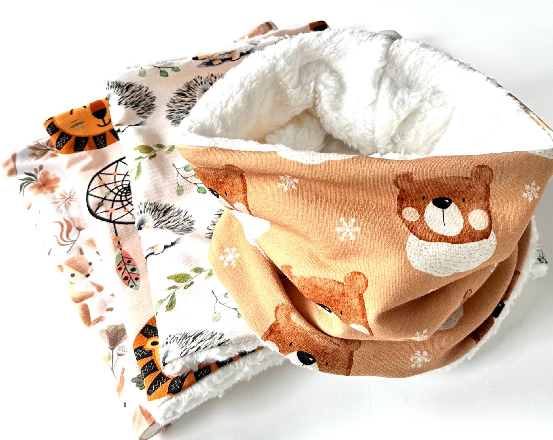 Loop Schal Mit Baumwoll-Teddyplüsch Kinder Winterloop Winterschal Kinderschal Viele Farben von madebyMaryiaAppelt