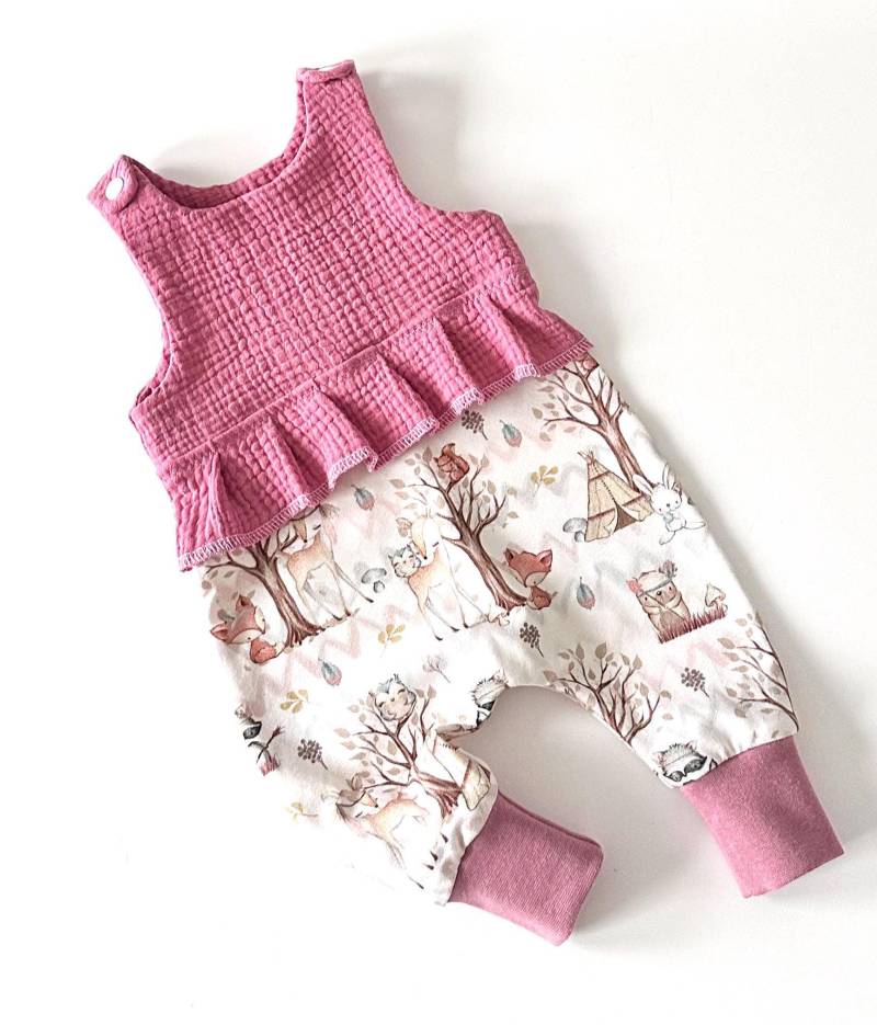 Mädchen Baby Strampler Mit Rüschen/Waldtiere/Einzeln Oder Als Set von madebyMaryiaAppelt