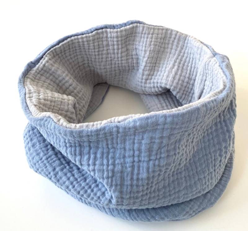 Musselin Loop Schal Kinder Rauchblau/Hellgrau von madebyMaryiaAppelt