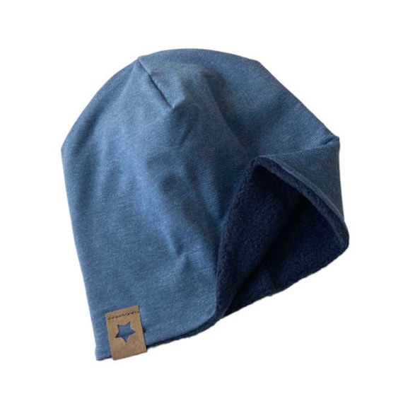 Wendebeanie Kind Jeansblau/Dunkelblau Fleecemütze Wendebeanie Kind Jeansblau/Dunkelblau Fleecemütze von madebyMaryiaAppelt