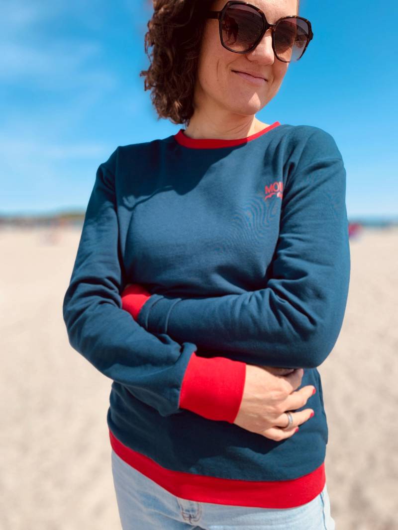 Damen Pullover Maritim Moin Moin, Sweatshirt Damen, Sweater Selbst Genäht, Mit Möwen, Größe 34-46 von madebyTinaShop