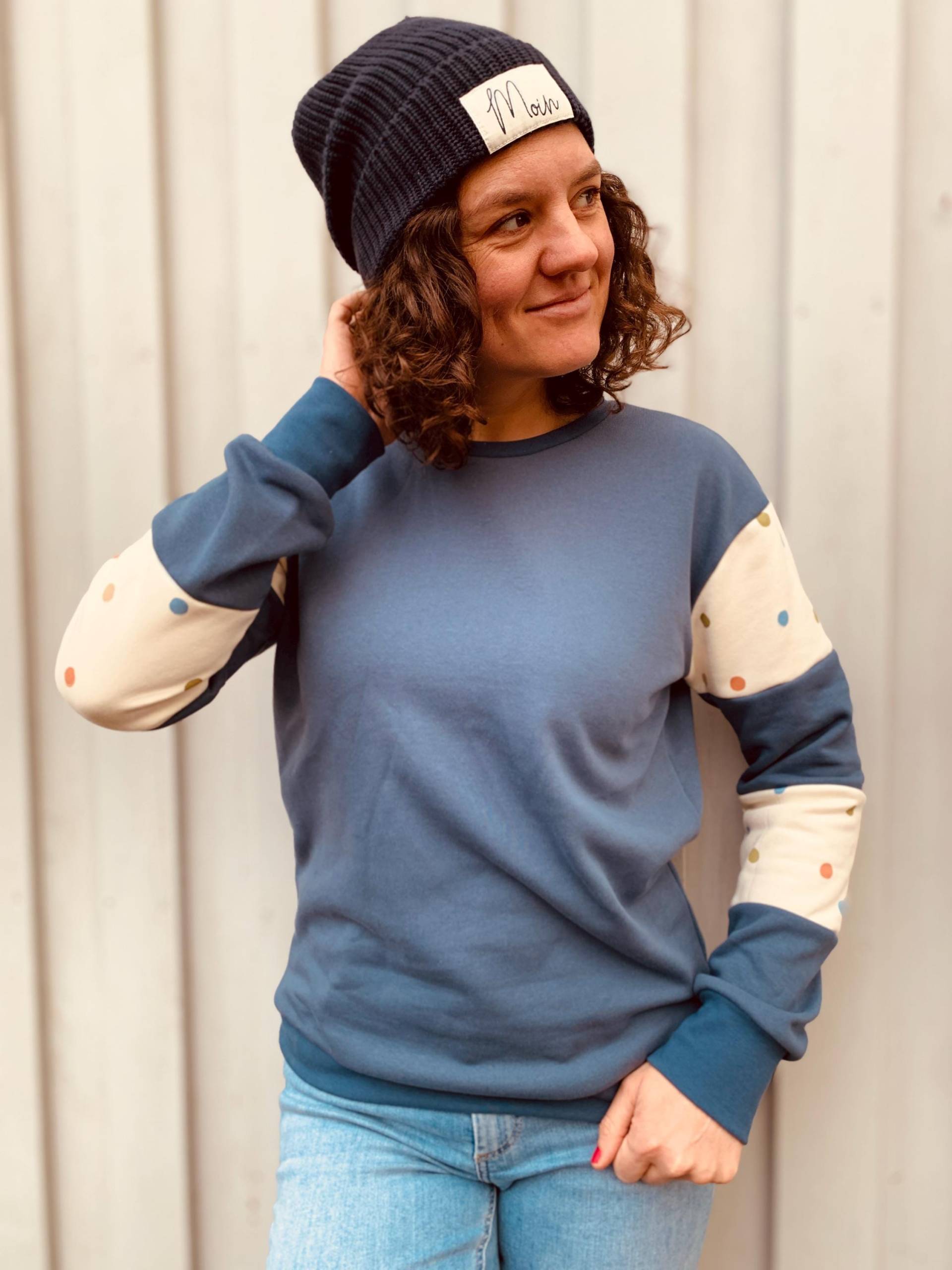 Damen Pullover Sweat Dots, Sweatshirt Mit Bunten Punkten, Sweatshirt, Polka Auch Als Kapuzenpullover Im Shop, Konfetti, Größe 34-46 von madebyTinaShop