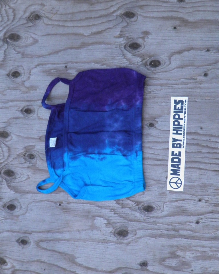 Blau Lila Batik Crop Top | Dharma Trading Co. Größe L | Einzelstück von madebyhippies