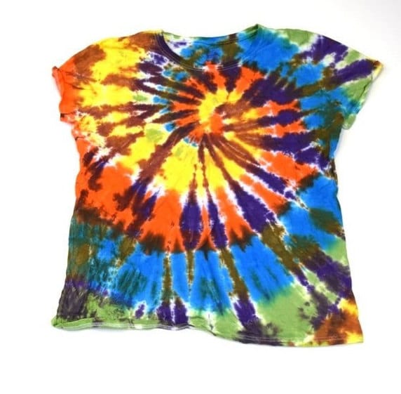 Cosmic Charge Piece #70 Spiral Tie Dye Tshirt | Fruit Of The Loom Damen Schwer Hd Größe 2xl | Unikat von madebyhippies