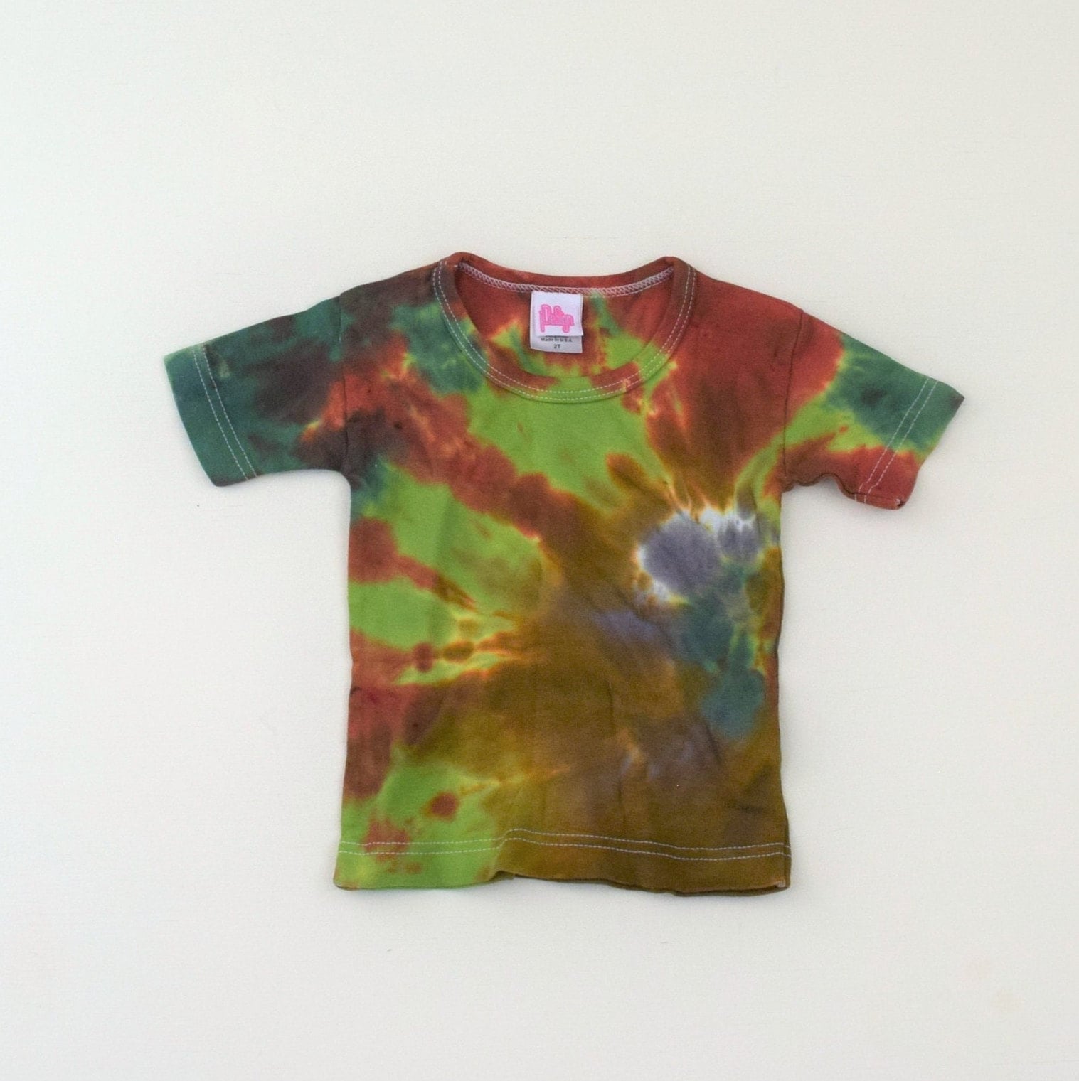 Elfenwald ~ Tie Dye Baby Kurzarm T-Shirt | Idesign Stretchy Ribbed Size 2T | Läuft Klein von madebyhippies