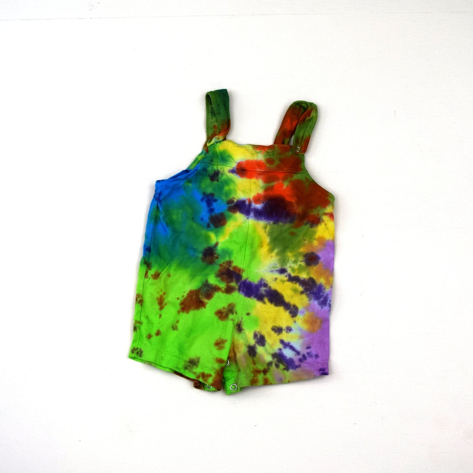 Frühlingsblumen - Tie Dye Baby Baumwolle Overall Strampler | Dharma Trading Co. Größe 18 Monate Mit Snaps | Ein Von Einer Art von madebyhippies