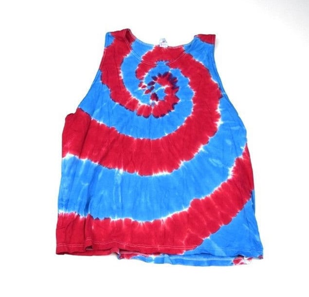 Land Of The Free ~ Rot Und Blau Spiral Batik Tank Top | Gildan Ultra Cotton Größe 3xl | Unikat von madebyhippies