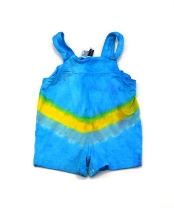 Sailor Blues ~ Tie Dye Baby Baumwolle Overall Romper | Dharma Trading Co. Größe 3 Monate Mit Druckknöpfen(Unikat von madebyhippies