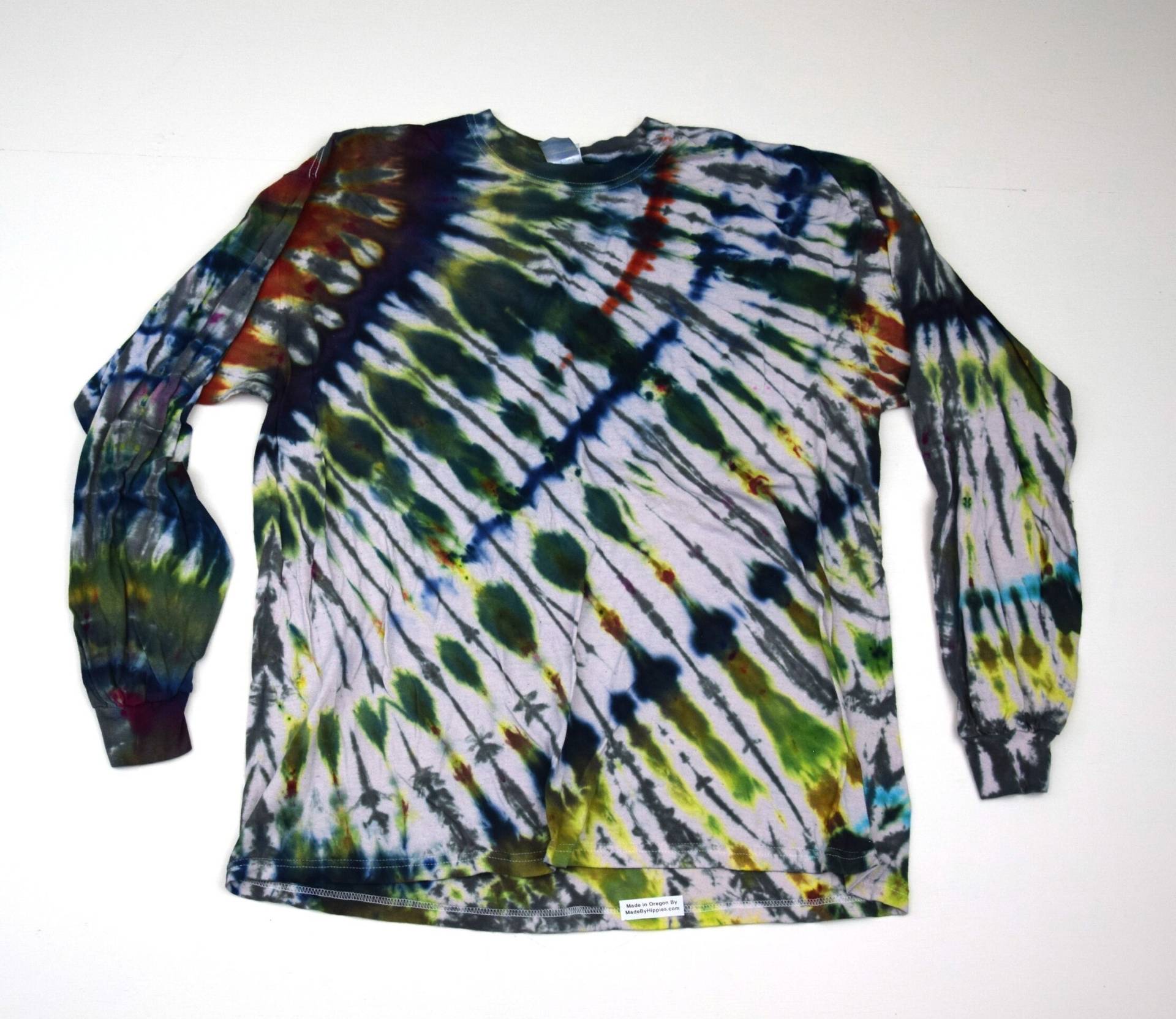 Turtle Power ~ Ice Dye Tie Longsleeve Shirt | Gildan Heavy Cotton Gr. Xl | One Of A Kind von madebyhippies