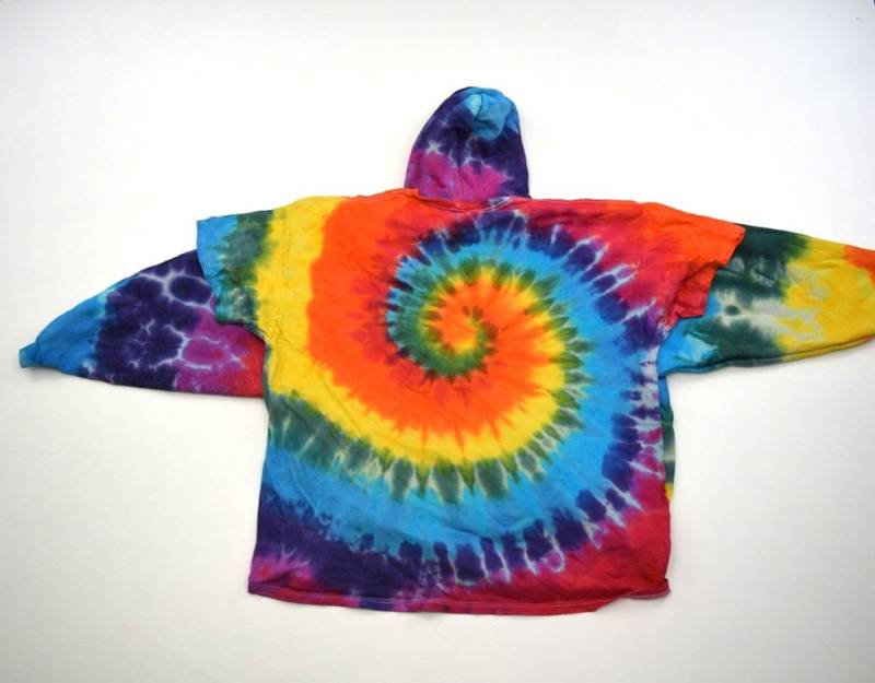 strahlendes Regenbogen Set ~ Tie Dye T-Shirt Und Sweatshirt | 4xl Fruit Of The Loom Super Cotton Größe 3xl Sweatshirt(Heavyweight/Hoodie von madebyhippies