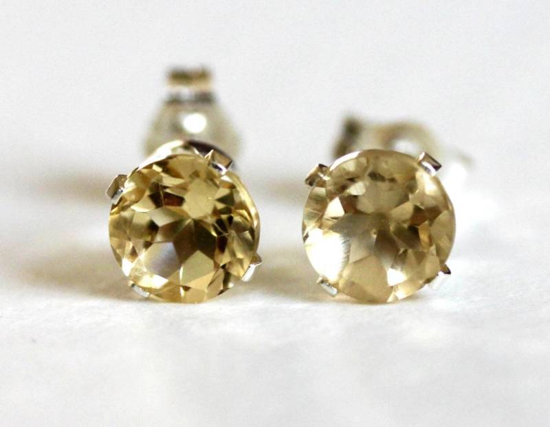 Citrin Ohrstecker 5 Mm Sterling Silber, November Geburtsstein von madebymoe