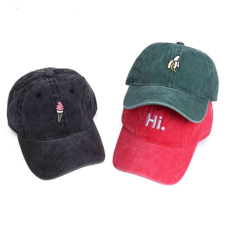 Basecap 3Er Set Used Look Größenverstellbar - Rot Schwarz Grün Mit Prints Softshell Baseball Caps Schirm-Mütze Kopfbedeckung Unisex von madebynami