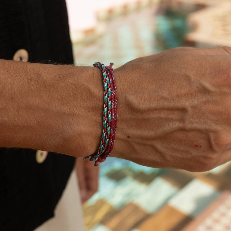 Herren Armband Set Surfer 2Er 2x Wasserfestes Kordel Damen Verstellbares Surferarmband Stoffarmband von madebynami