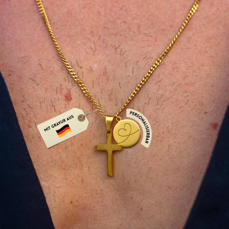 Personalisierte Kreuzkette Aus Edelstahl Kette Mit Wunschgravur Personalisiertes Geschenk Konfirmation Taufe von madebynami