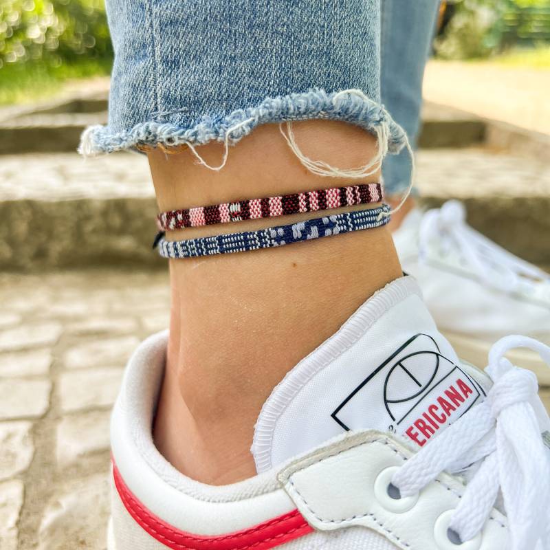 Surfer Strand Fußband 2Er Set Damen Und Herren - Boho Ethno Fußkettchen Frauen Handmade Festival Schmuck 100% Wasserfest & Verstellbar von madebynami