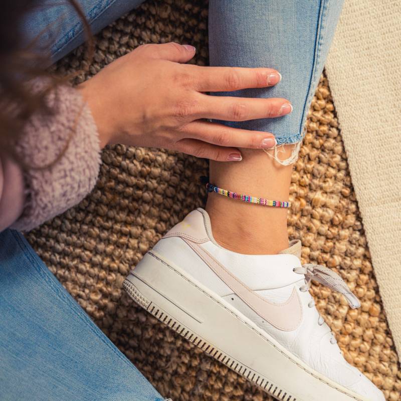 Surfer Strand Fußband Für Damen Und Herren - Boho Ethno Fußkettchen Frauen Handmade Festival Schmuck Wasserfest & Verstellbar Gelb von madebynami