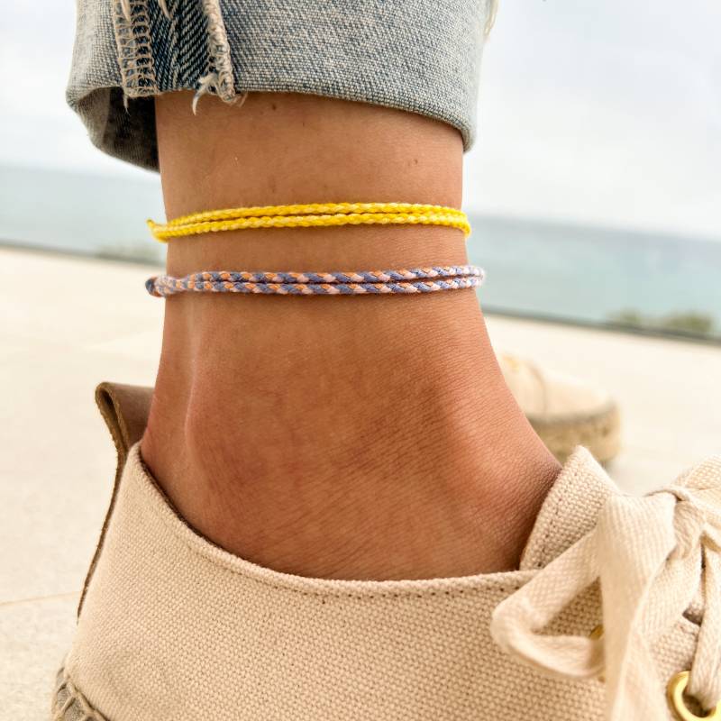 Surfer Strand Fußband Set Für Herren Damen - Boho Ethno Fußkettchen Männer Frauen Handmade Festival Schmuck Wasserfest & Verstellbar R von madebynami