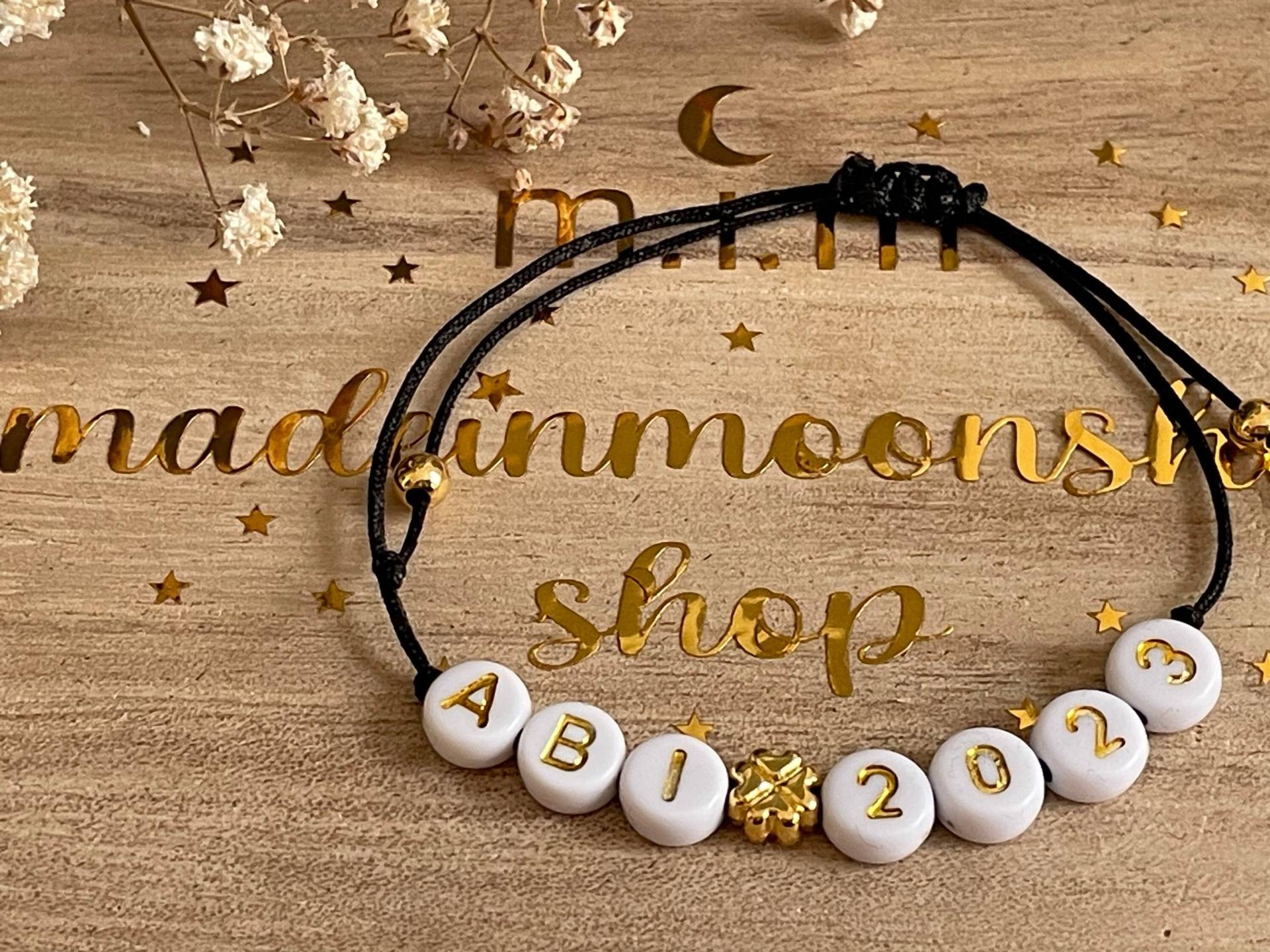 Armband Makramee Glück Abi Abitur 2025 Glücksbringer Prüfung Motivation Du Schaffst Das Kleeblatt von madeinmoonshineshop