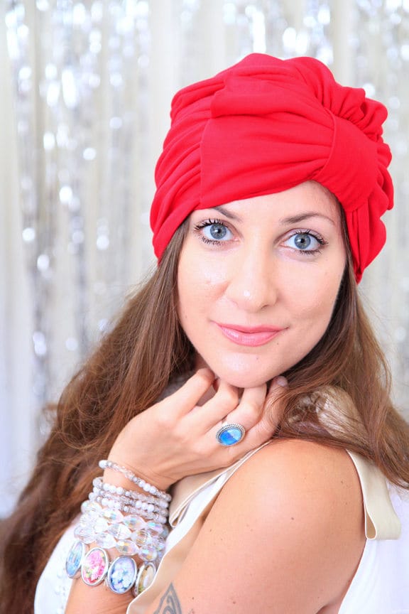 Frauen Roten Turban Mit Schleife - Jersey Stricken Hairwrap Mode Turbane Headwraps Viele Farben von mademoisellemermaid