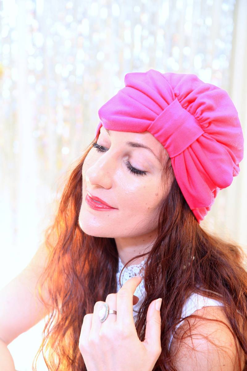 Heiße Rosa Turban Mit Schleife - Frauen-Haar-Turban Mode Voller in Jersey Knit Viele Farben von mademoisellemermaid