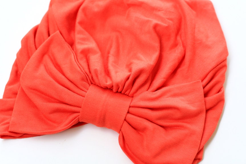 Turban Mit Bogen - Orange Haare Wickeln in Jersey Knit Frauen Mode Kopfbedeckung Viele Farben von mademoisellemermaid