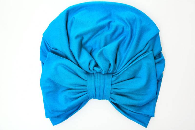 Turban Mit Bogen - Türkis Blaue Haare Wickeln in Jersey Knit Frauen Mode Kopfbedeckung Viele Farben von mademoisellemermaid