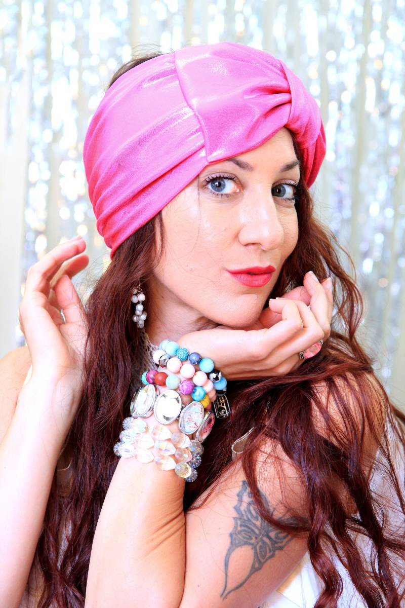 Turban-Stirnband in Rosa - Frauen Turban Kopftuch Haarband Mit Schleife Breite Stirnbänder von mademoisellemermaid