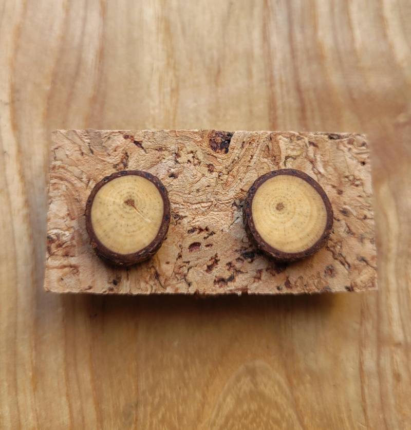 Natürliche Ohrstecker Aus Dem Holz Der Kiefer, Ökologisch Und Vegan - Handgefertigt von maderamar