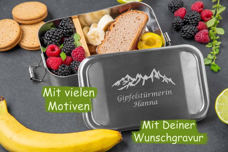 Edelstahl Brotdose Personalisiert Mit Namen Und Trennfach von madewithlovebymadita