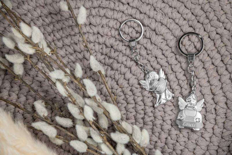 Personalisierter Schlüsselanhänger Schutzengel Mit Gravur von madewithlovebymadita